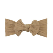 Baby Top Knot Single Bow Headband Latte - Sommerfugl Kids