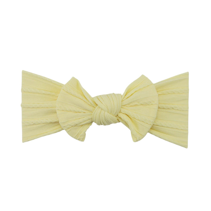 Baby Top Knot Single Bow Headband Lemon