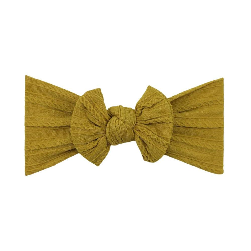 Baby Top Knot Single Bow Headband Mustard - Sommerfugl Kids