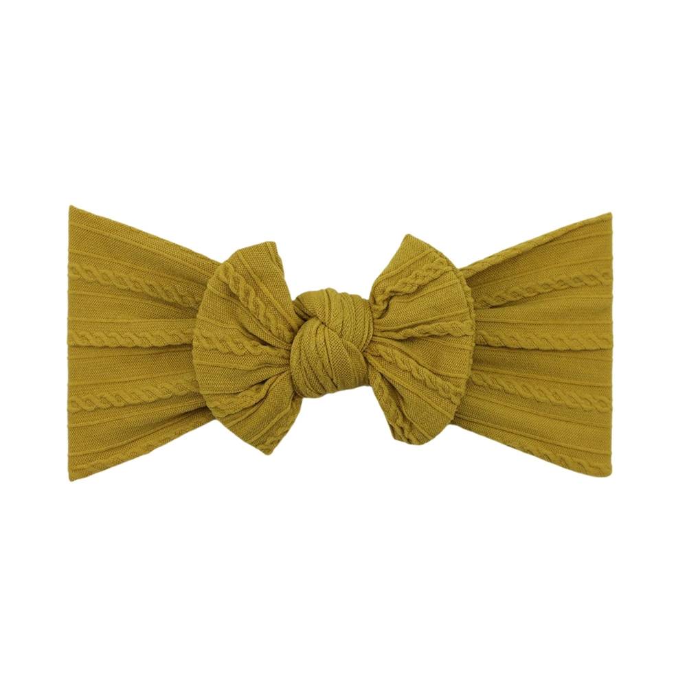 Mustard Brown single bow baby headband