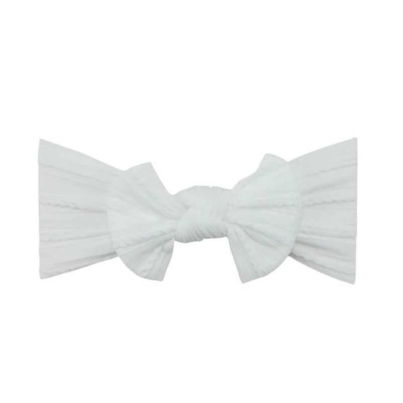 Baby Top Knot Single Bow Headband White - Sommerfugl Kids