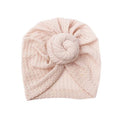 Ivory knit baby turban — Baby Knitted Twirl Turban on white background