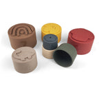 Silicone Baby Stacking Cups Bath & Beach in Earthy — close-up showing silicone texture and craftsmanship