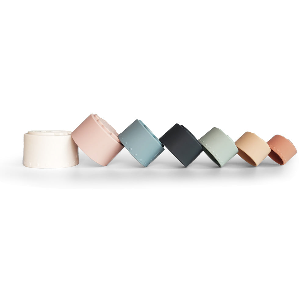 Silicone Baby Stacking Cups Bath & Beach in Pastel — pastel baby hat colour swatch detail