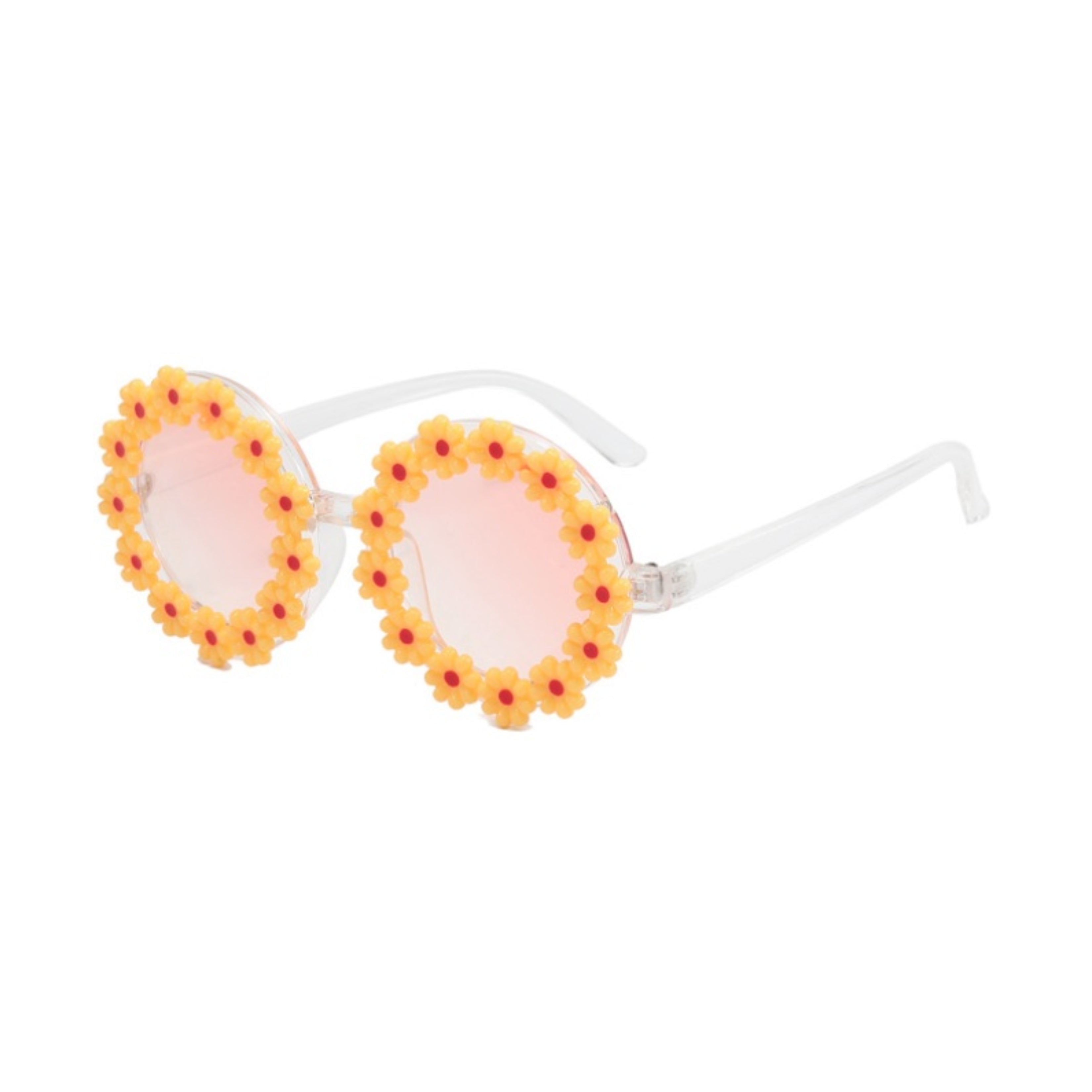 Lace daisy baby sunglasses — Gold Daisy Baby Sunglasses on white background