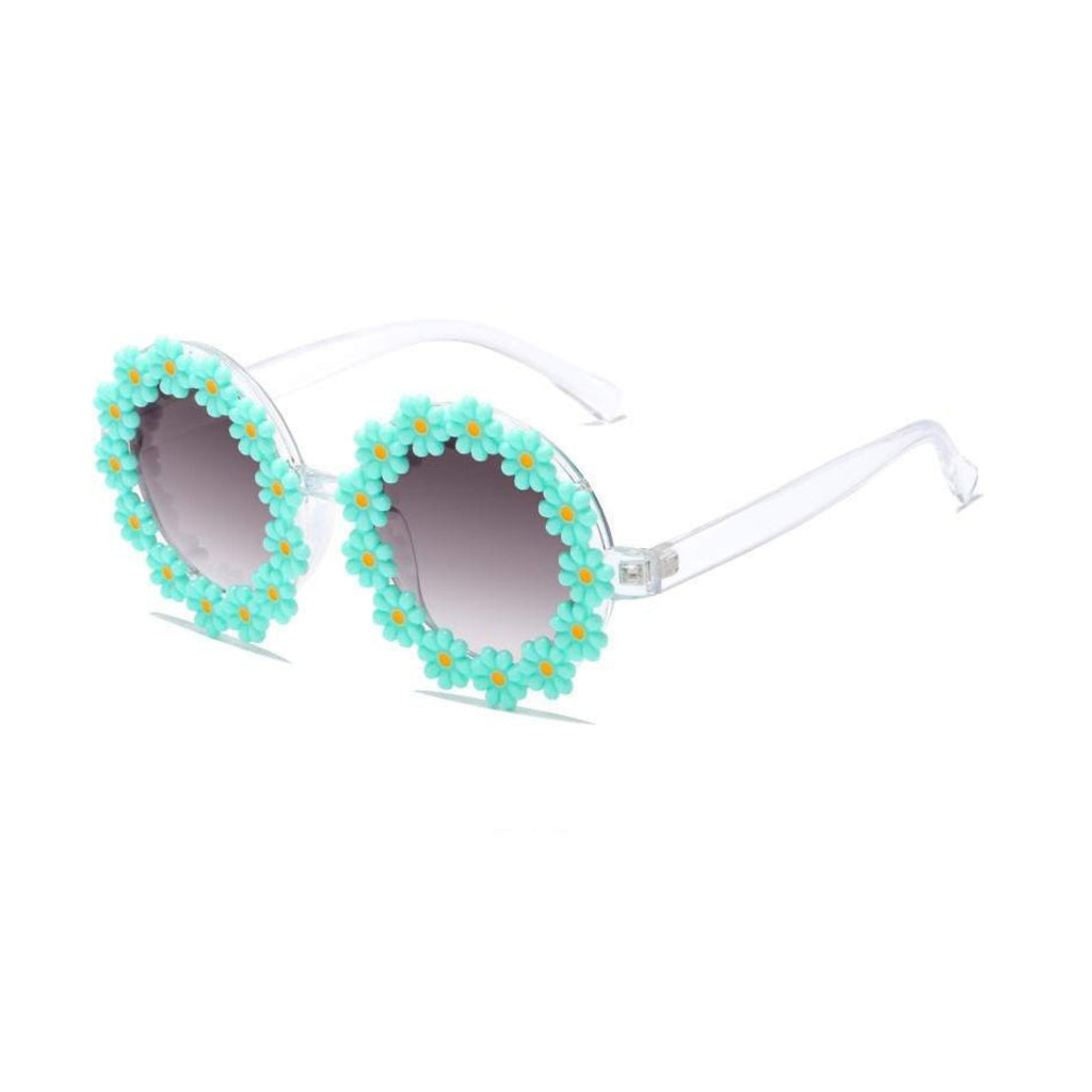 Nylon daisy baby sunglasses — Mint Daisy Baby Sunglasses on white background