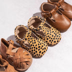 Cheetah Calf Hair Leather Baby T Bar Shoe — baby shoes colour swatch detail