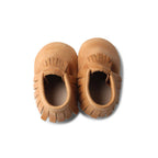 Baby wearing baby shoes — Chipmunk Baby Fringed Moccasin Shoe