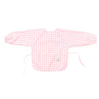 Pink Gingham Waterproof Baby Smock Bib Long Sleeve