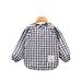 Navy Blue Gingham Cotton Baby Smock Waterproof Shell