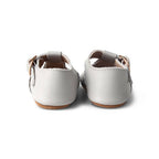 Cloud Grey Leather Baby T Bar Shoe — baby shoes sole and strap detail view
