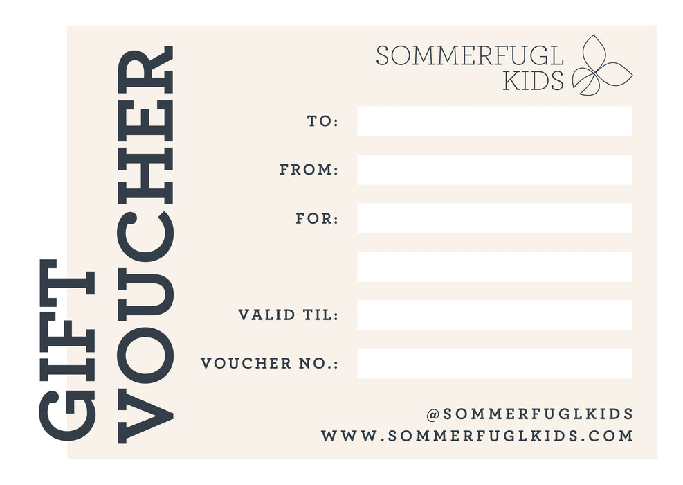 Sommerfugl Kids Tangible Gift Voucher — $100