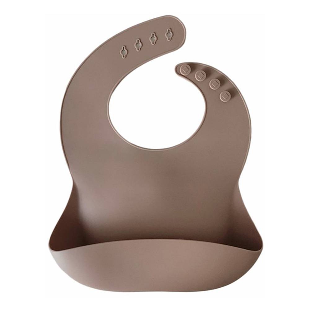 Almond frost silicone baby bib — Silicone Waterproof Baby Bib on white background