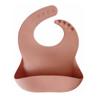 Brandy rose silicone baby bib — Silicone Waterproof Baby Bib on white background