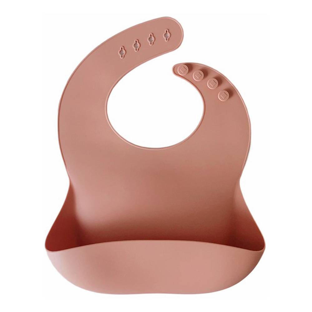 Brandy rose silicone baby bib — Silicone Waterproof Baby Bib on white background