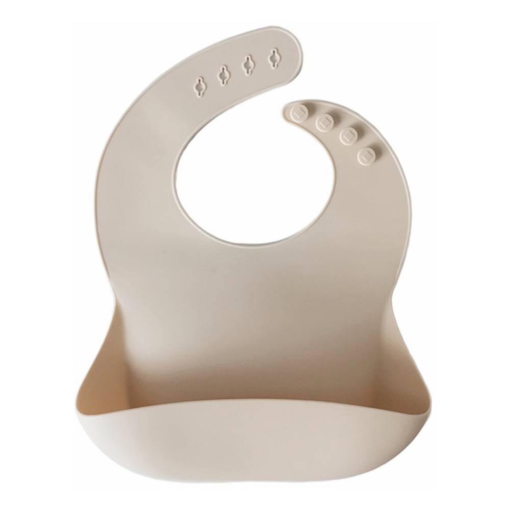 Buttermilk silicone baby bib — Silicone Waterproof Baby Bib on white background