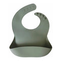 Chalet green silicone baby bib — Silicone Waterproof Baby Bib on white background