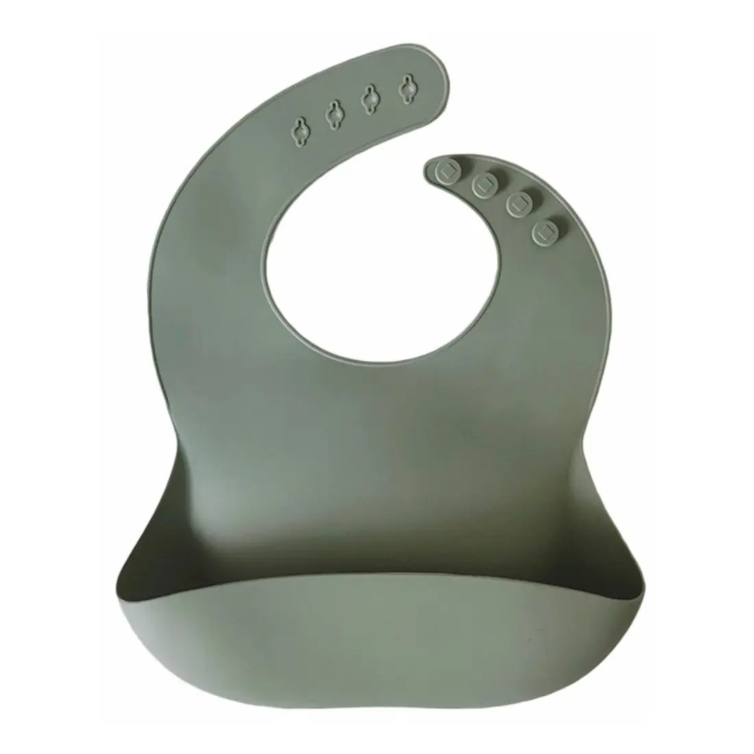 Chalet green silicone baby bib — Silicone Waterproof Baby Bib on white background