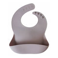 Silver mauve silicone baby bib — Silicone Waterproof Baby Bib on white background