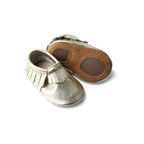 Little Twinkle Baby Fringed Moccasin Shoe — close-up of fringe on baby shoes