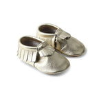 Baby wearing baby shoes — Little Twinkle Baby Fringed Moccasin Shoe
