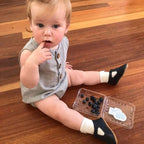 Nile Blue Leather Baby T Bar Shoe — baby shoes gift-ready packaging and presentation