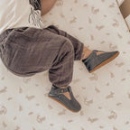 Nile Blue Leather Baby T Bar Shoe — baby shoes size and scale reference
