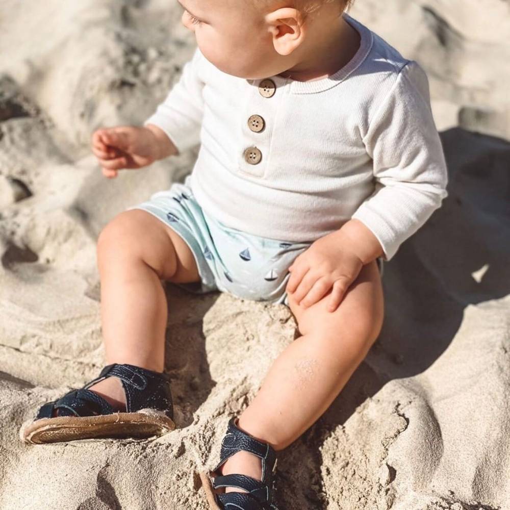 Zodiac Blue Leather Baby Sandal — baby sandals product styling