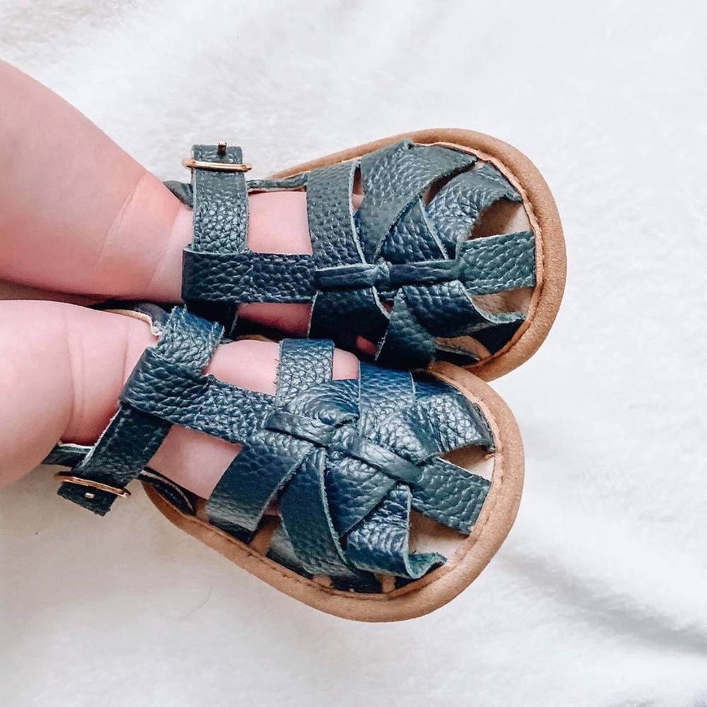 Zodiac Blue Leather Baby Sandal — baby sandals product styling
