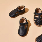 Nile Blue Leather Baby T Bar Shoe — baby shoes size and scale reference