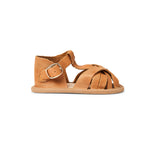 Lace baby sandals — Nutmeg Wax Leather Baby Sandal on white background