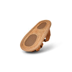 Nutmeg Wax Leather Baby Sandal — baby sandals styled flat lay with nursery accessories