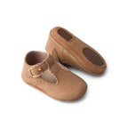Baby wearing baby shoes — Peanut Leather Baby T Bar Shoe