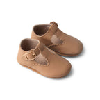 Baby wearing baby shoes — Peanut Leather Baby T Bar Shoe