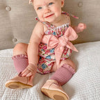 Wisp Pink Leather Baby T Bar Shoe — baby shoes styled flat lay with nursery accessories