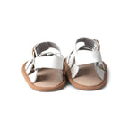 Snow White Weave Leather Baby Sandal — cat baby sandals showing face and soft texture