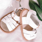 Snow White Weave Leather Baby Sandal — baby sandals colour swatch detail