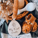 Nutmeg Wax Leather Baby Sandal — baby sandals product styling