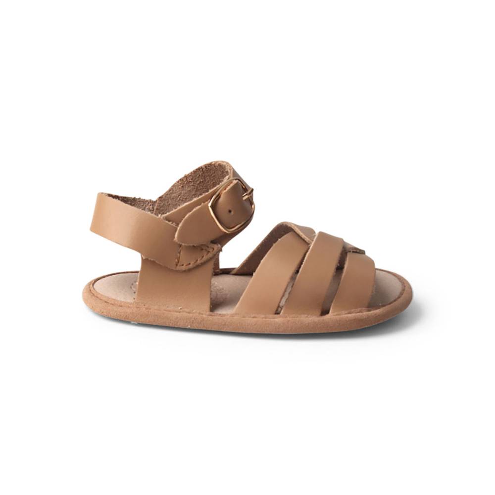 Latte woven leather baby sandal by Sommerfugl Kids