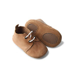 Teddy Baby Lace Up Oxford Bootie — teddy bear baby booties showing face and soft texture