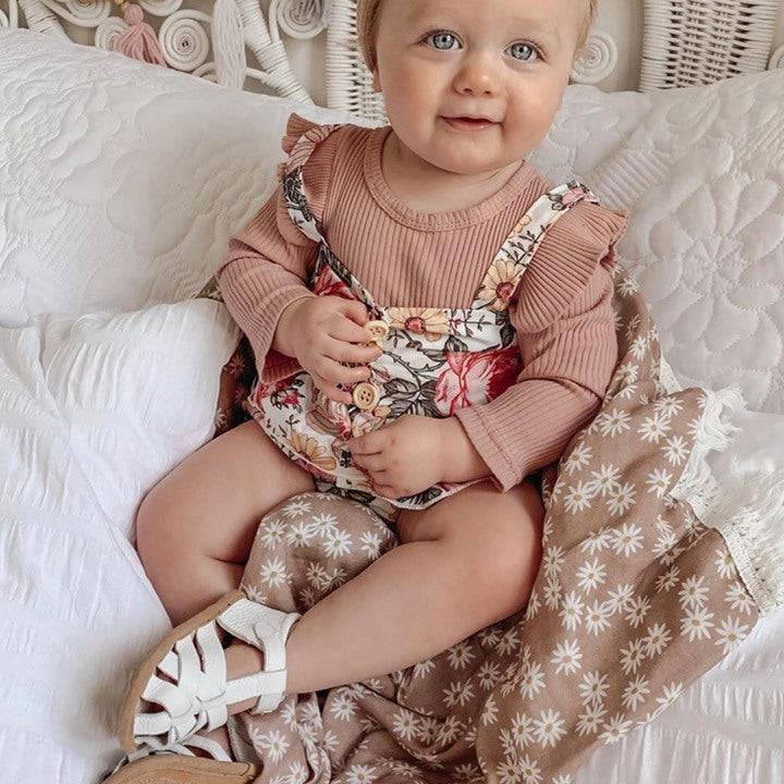 White Leather Baby Sandal — baby sandals size and scale reference