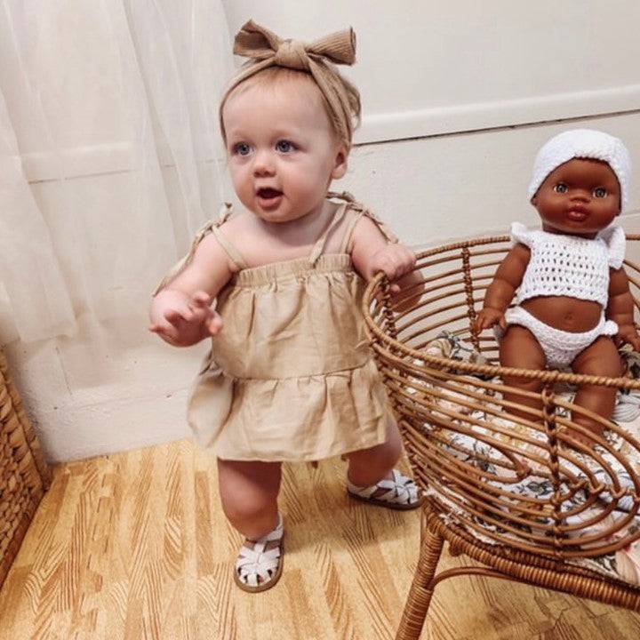 White Leather Baby Sandal — baby sandals product styling