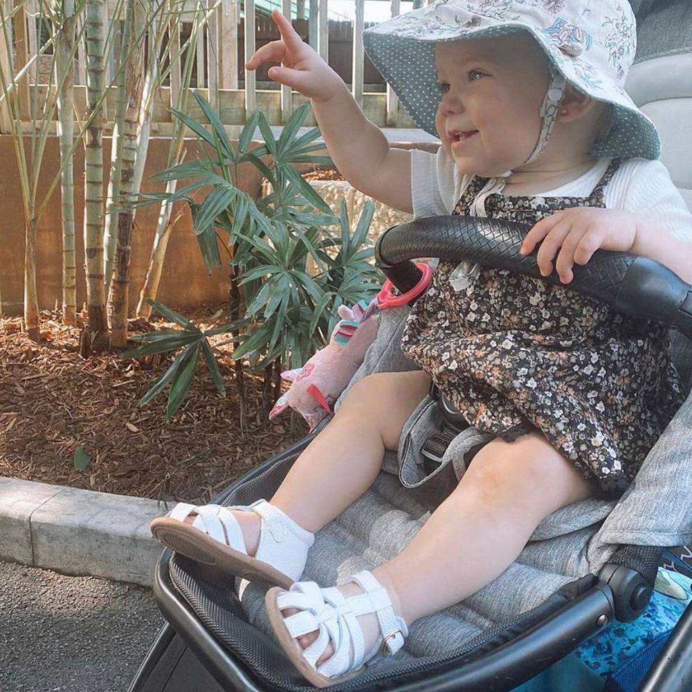 White Leather Baby Sandal — baby sandals product styling