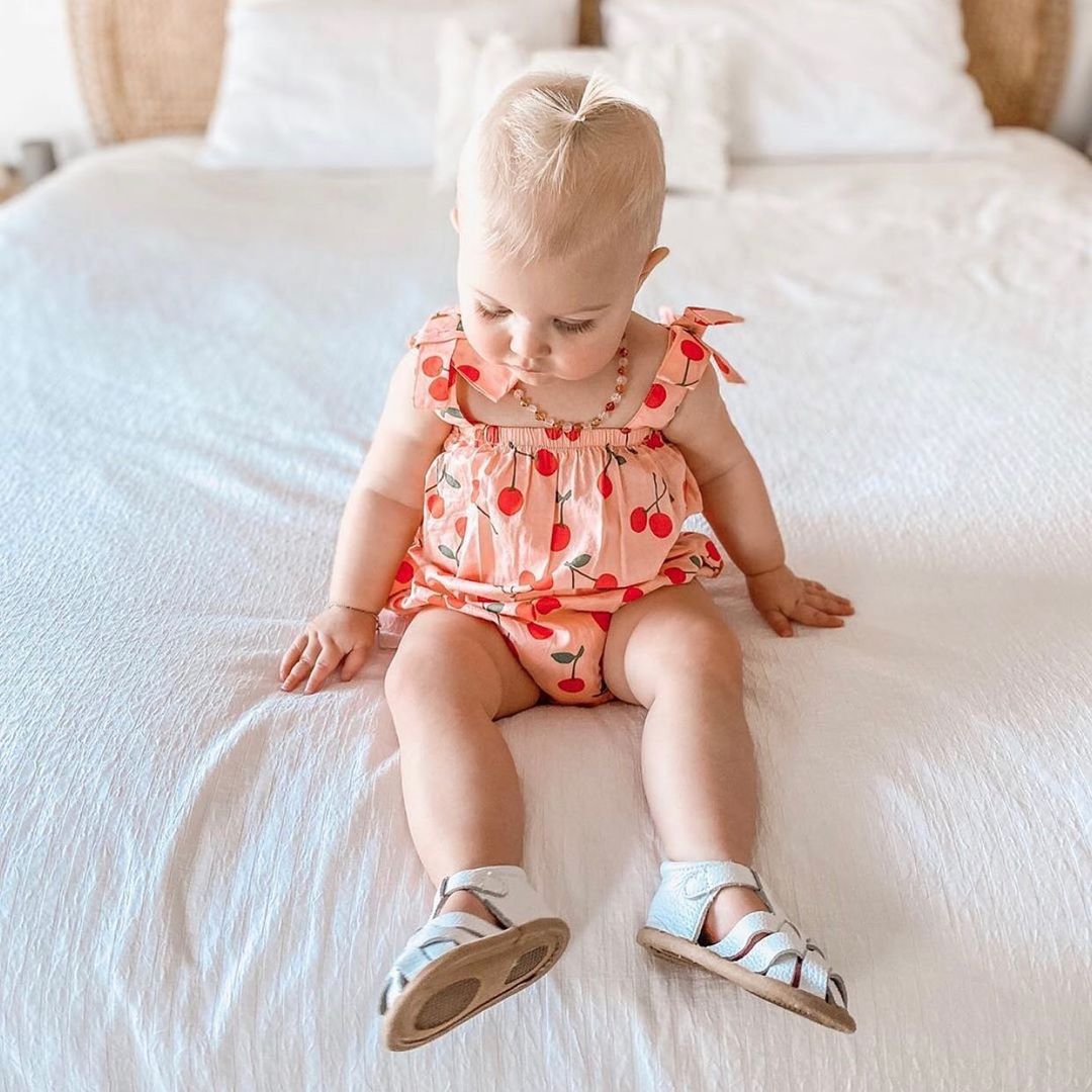 White Leather Baby Sandal — baby sandals gift-ready packaging and presentation