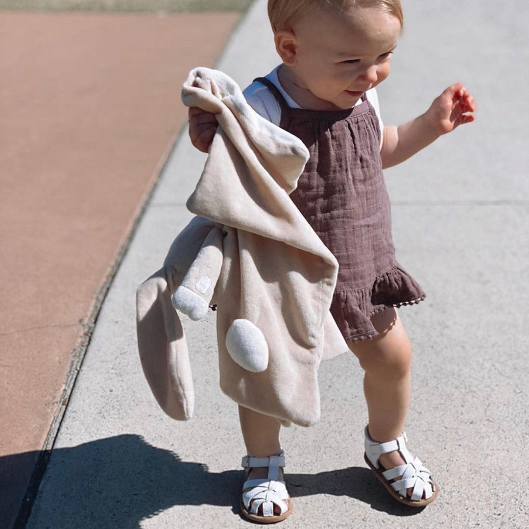 White Leather Baby Sandal — baby sandals product styling