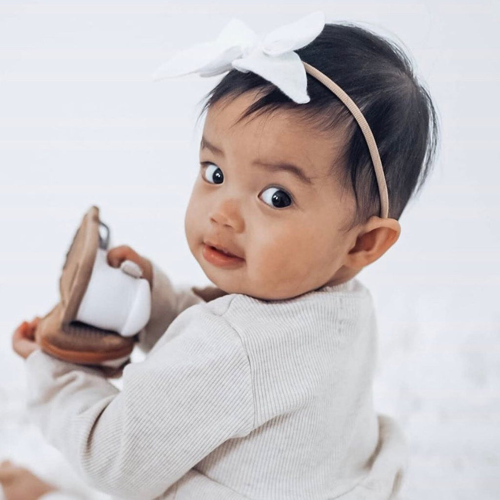 White Leather Baby Sandal — baby sandals product styling