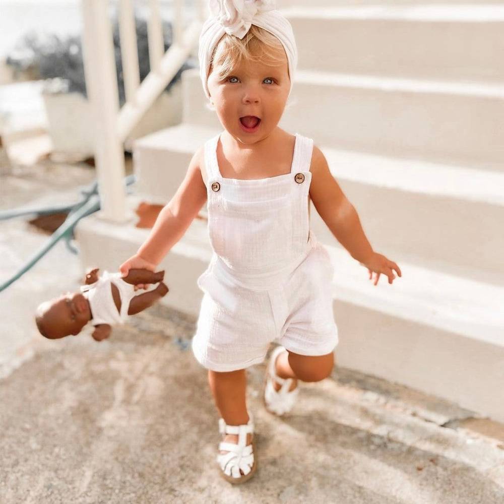 White Leather Baby Sandal — baby sandals size and scale reference