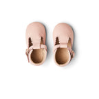 Wisp Pink Leather Baby T Bar Shoe — baby shoes sole and strap detail view