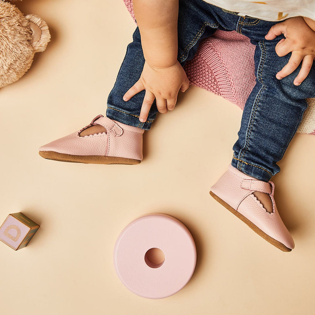 Wisp Pink Leather Baby T Bar Shoe — baby shoes product styling