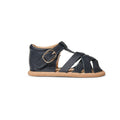 Lace baby sandals — Zodiac Blue Leather Baby Sandal on white background